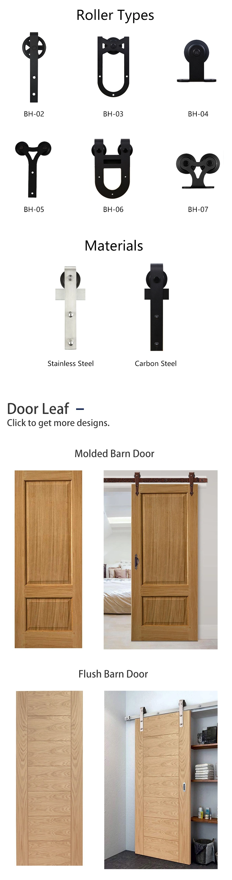 Interior Sliding Closet Pocket Wooden Wood Barn Door (JHK-S04)