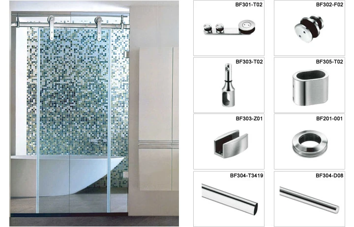 Sliding Glass Shower Door Hardware with Modern Design