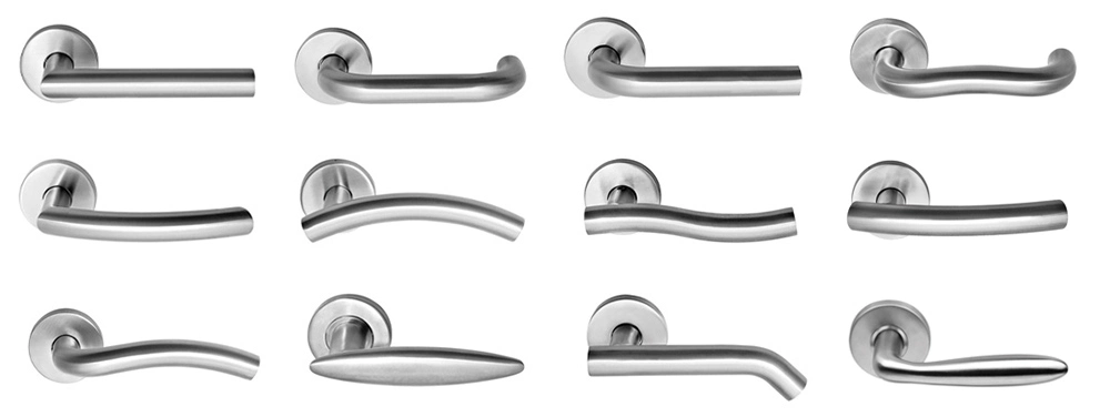 China Wholesale Stainless Steel Solid Lever Type Room Round Door Handles Lever on Rose