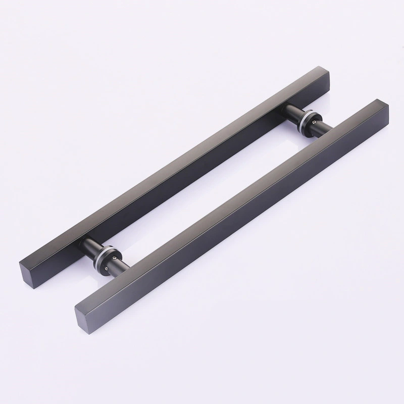 36 Inches Solid Standoffs Heavy-Duty Commercial Grade-304 Stainless Steel Push Pull Door Handle Barn Door Pull Handle Glass Pulls, Matte Black Finish