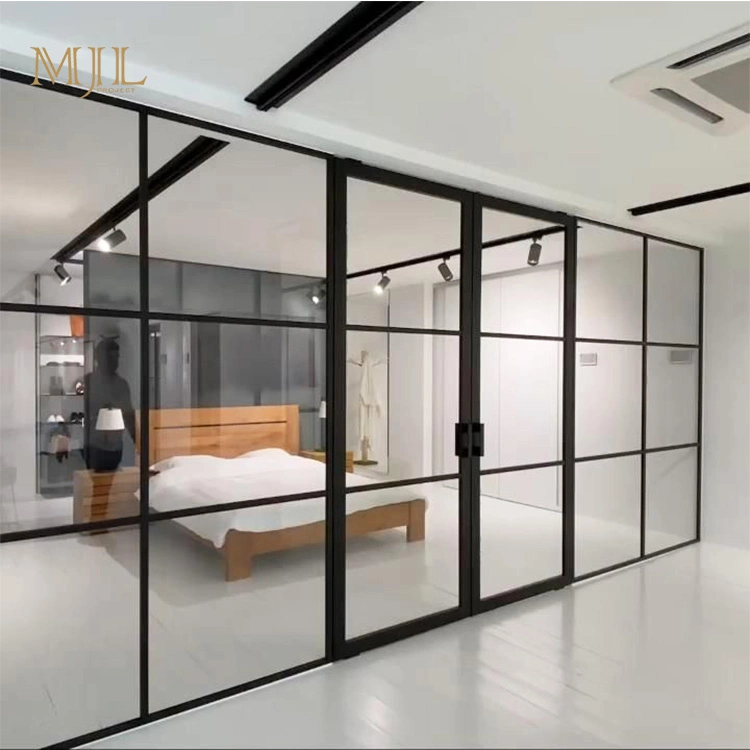 Modern Simple Design Cheap Price Livingroom Interior Doors System Slim Aluminum Frame Soundproof Tempered Sliding Glass Door Price