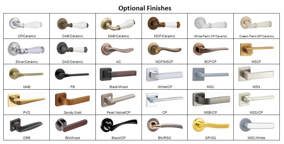 Wenzhou Door Handle Supplier Aluminum Wooden Door Lever on Rose