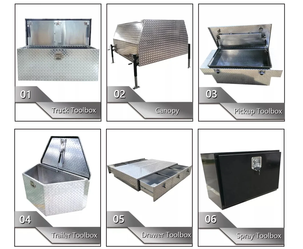 Waterproof Trailer Pickup Aluminum Ute Truck Tool Box Truck Canopy with Three Doors 2100X1800X860