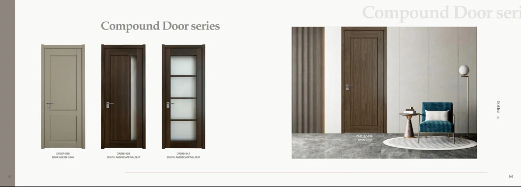 Wholesale PVC Interior Door for House Bathroom Kitchen Living Bedroom Room Wooden Solid Wood WPC Waterproof Fireproof Flush Sliding Barn Timber Door Design