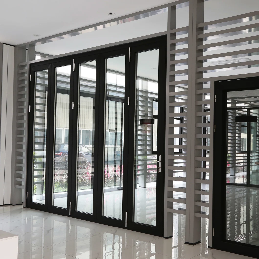 Interior/Exterio Bifold Doors Modern Designs Aluminum Alloy Double Tempered Glass Bi Folding Door Patio