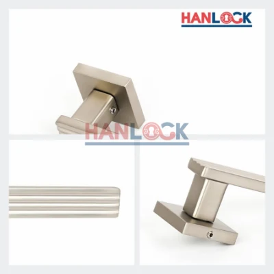 Square Shape Silver Plating Strip-Type Zinc Alloy Door Handle Lever