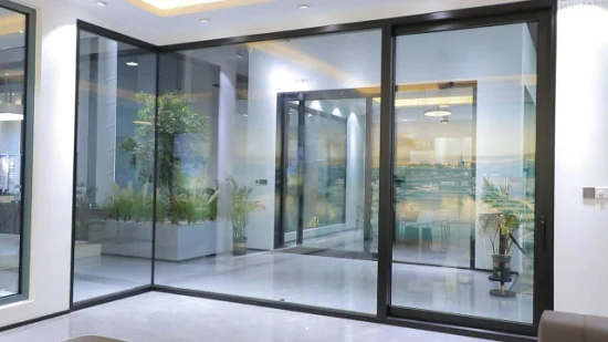 Latest Design Narrow Frame Aluminium Balcony Patio Doors Double Glazed Exterior / Interior Aluminum Glass Sliding Door