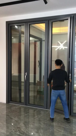 Heavy Duty Profile Thickness 2.0mm Balcony Patio Glass Patio Exterior Interior Aluminum Sliding Bi-Folding/Folding Door/Multi-Leaf Door